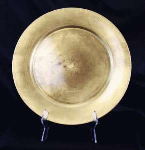 Plate, Charger, Gold, 13″