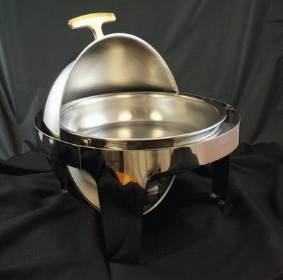 Stainless, Round Top, Gold Handle, 6 Qt