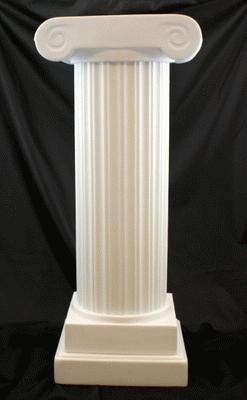 Column, Roman, White, Plastic 3′