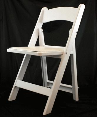 Garden, White Resin Chair, Padded Seat
