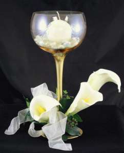 Glass Candle Holder, Gold