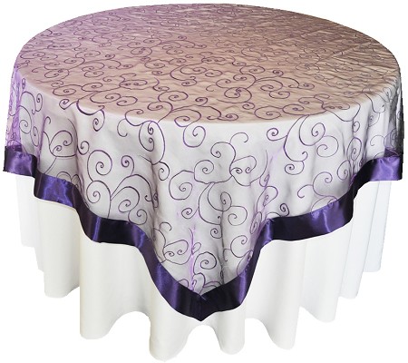 Regency 85″ x 85″ Embroidered Organza Overlay