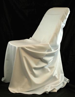 White, Satin Self Tie Chair Cover