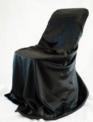 Black, Satin Self Tie Chair Cover