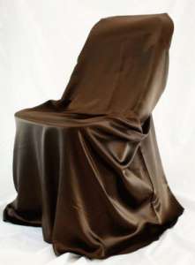 Chocolate, Satin Self Tie Chair Cover