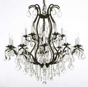 12 Light Wrought Iron Chandelier, Installed