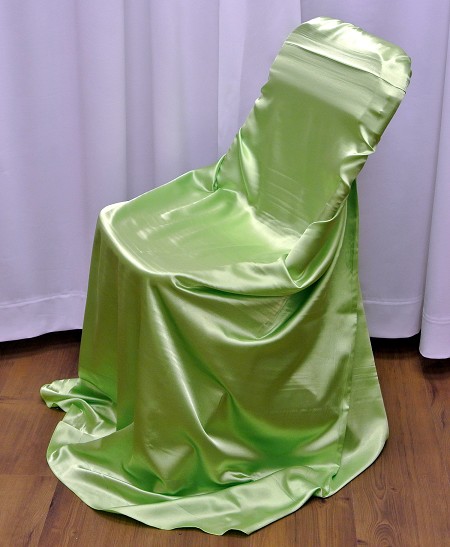 Apple Green, Satin Self Tie Chair Cover