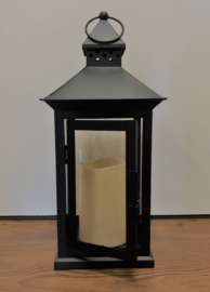 Metal/Glass Lantern, with Candle