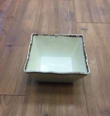 Bowl, White Antiqued – 7″ square