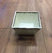 Bowl, White Antiqued – 5″ square