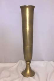 Brushed Gold Metal Trumpet Vase 29″