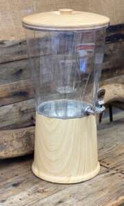 Dispenser, Acrylic & Wood Grain, 3 Gallon