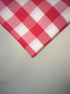 Red & White Gingham 108″ Round Poly